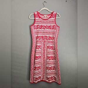Etcetera Red and White Sleeveless Dress